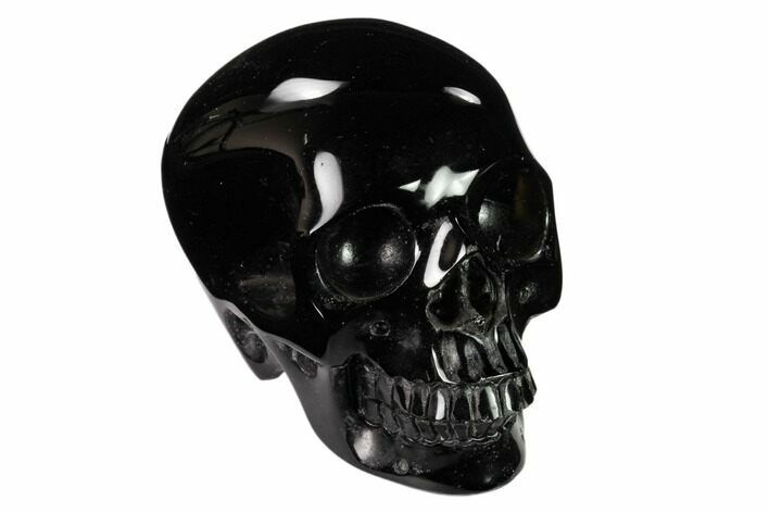 Realistic, Polished Black Obsidian Skull #151030